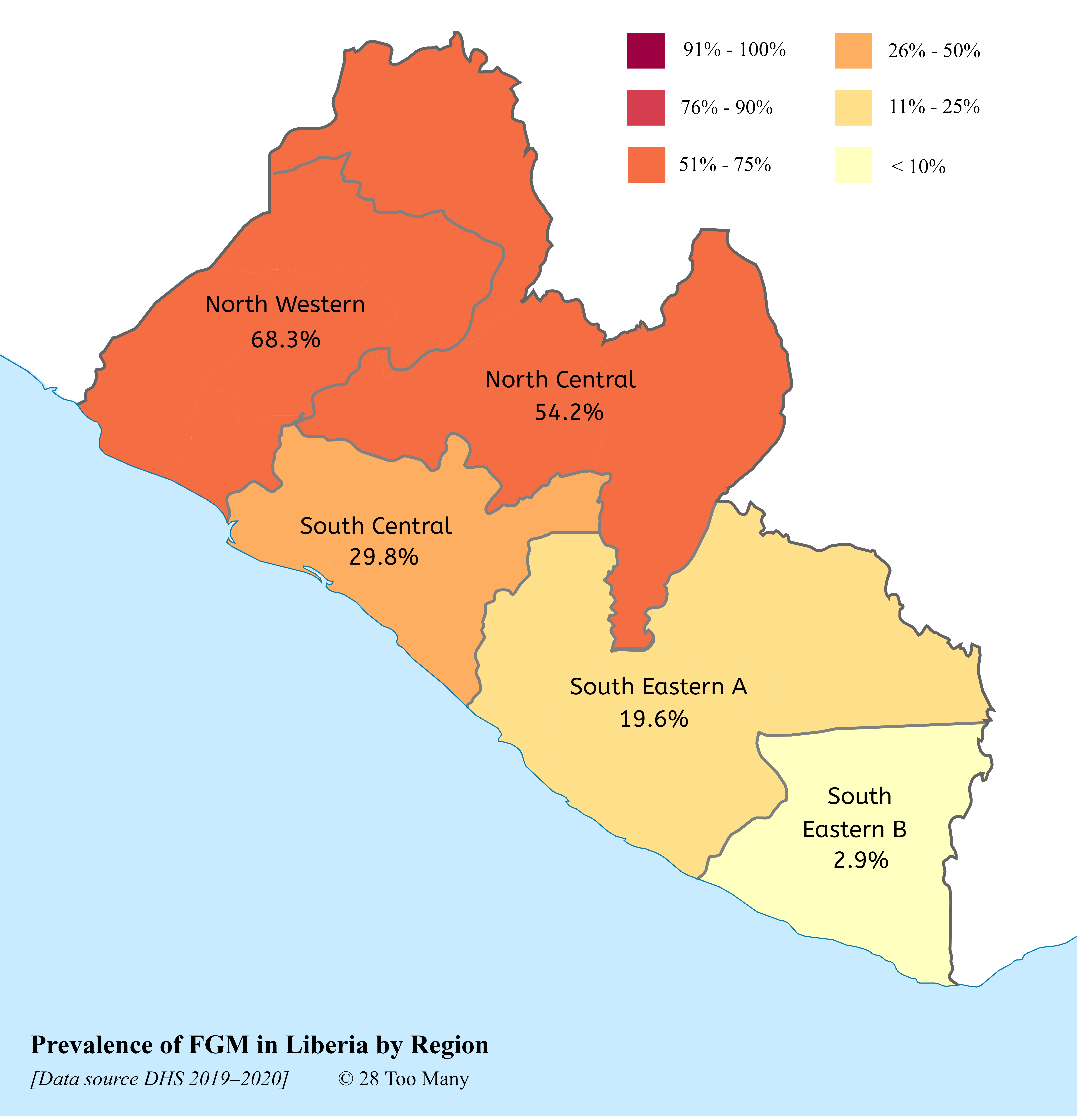 Distribution of FGM/C across Liberia